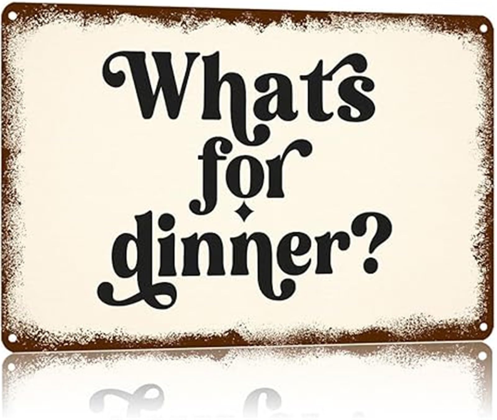 NWPNLXEA Humorous Kitchen Wall-Art Whats For Dinner Vintage Tin Sign for Home Decor 8 X 12 in