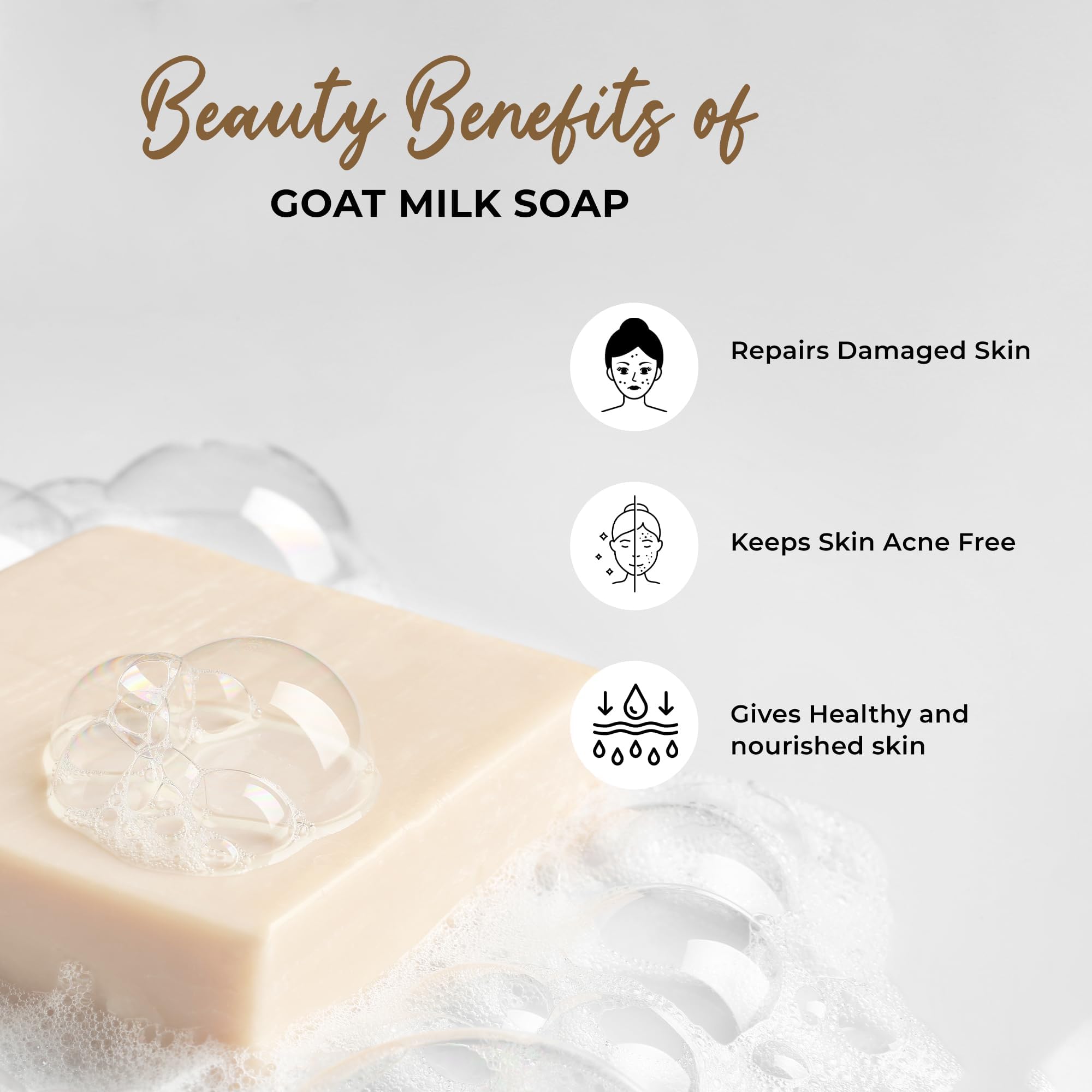 Gentle Petal Handmade Herbal Goat Milk Soap | Natural Moisturizing Bath Soap for Dry & Sensitive Skin | Anti-Aging, Gentle Cleansing Soap Bar for Men & Women | 100gm x 3 (Pack of 3) 3