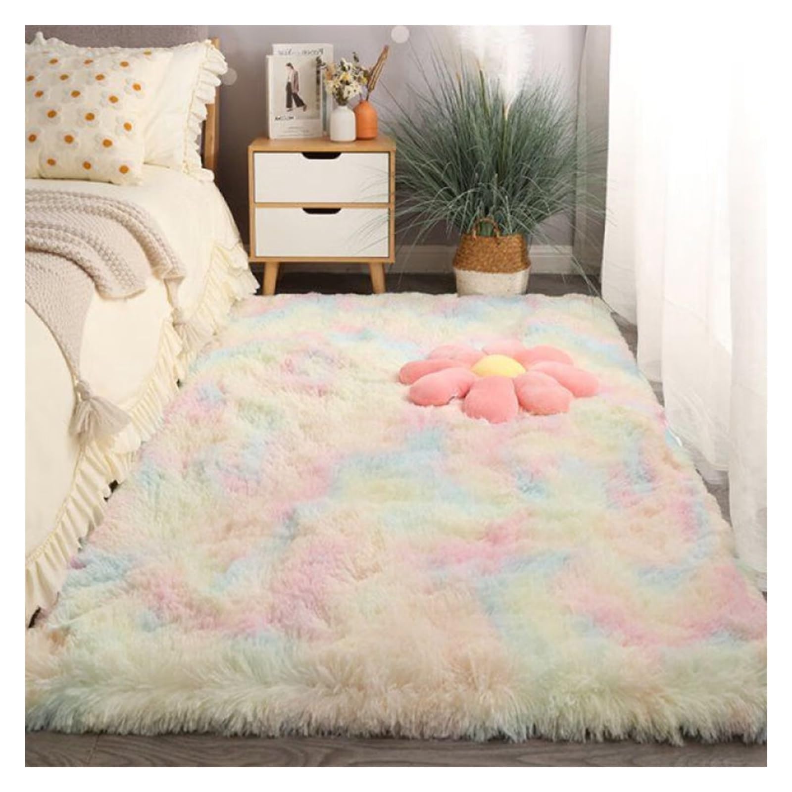 GOUSANG Ultra Soft Floor Carpet 240 x 320 cm Shaggy Area Rugs Thick Luxurious Soft for Bedrooms Bathroom Living Room, Multicolor