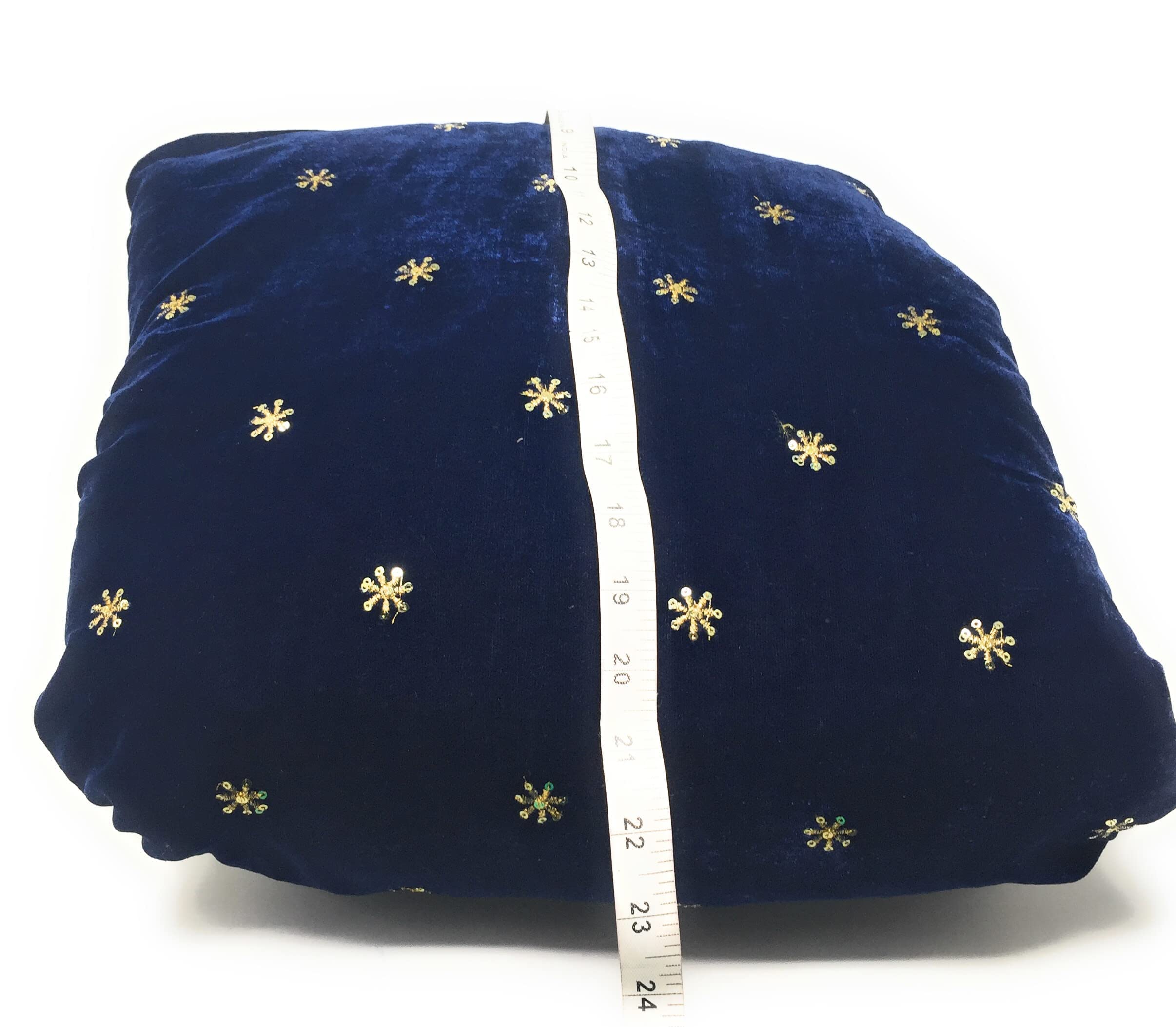 InhikaWomen's Embroidered Velvet Fabric for Blouse Unstitched Material by 1Meter,1.25 Meter