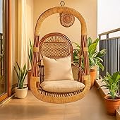 IRA Furniture Wooden Swing Chair for Adults | Handcrafted Jhula Zula Hammock with Cushion & Accessories | Heavy-Duty Hanging Swing for Home & Balcony
