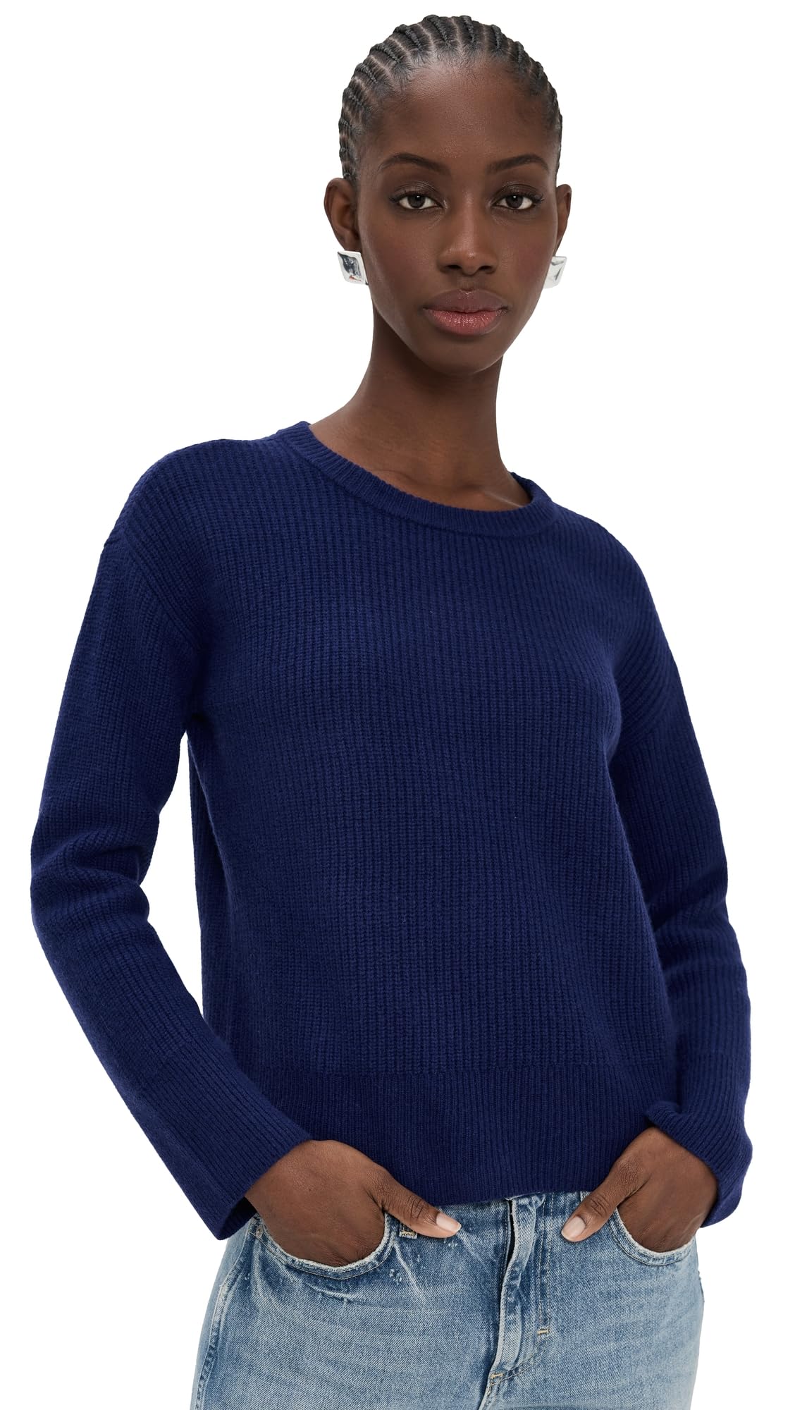 LE BOP Womens Noelle Ribbed Sweater