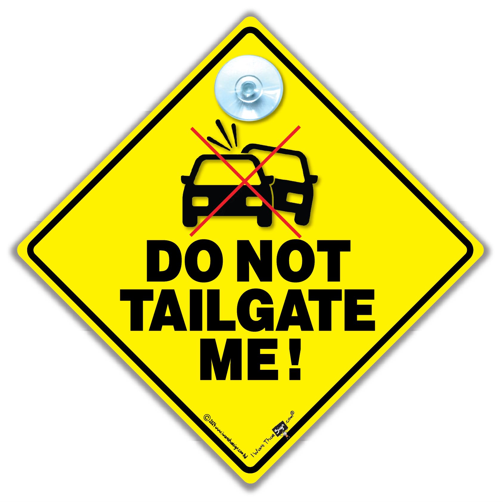 Do Not Tailgate Me Car Sign, Stop Tailgating Sign, Anti Tailgater Car Sign to Deter Tailgaters, Back Off Car Sign, Keep Your Distance Car Sign 14 cm x 14cm x 2cm