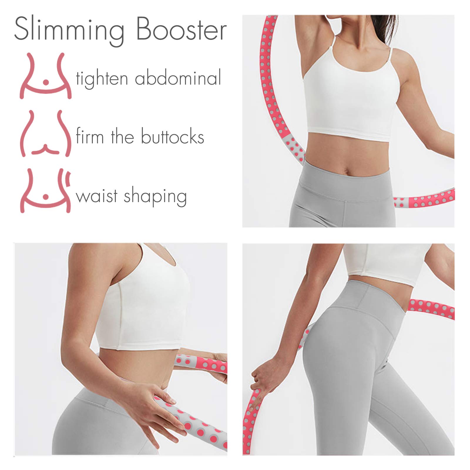 Sportout Fitness Hula Hoop Reifen Erwachsene (Rot-Grau)