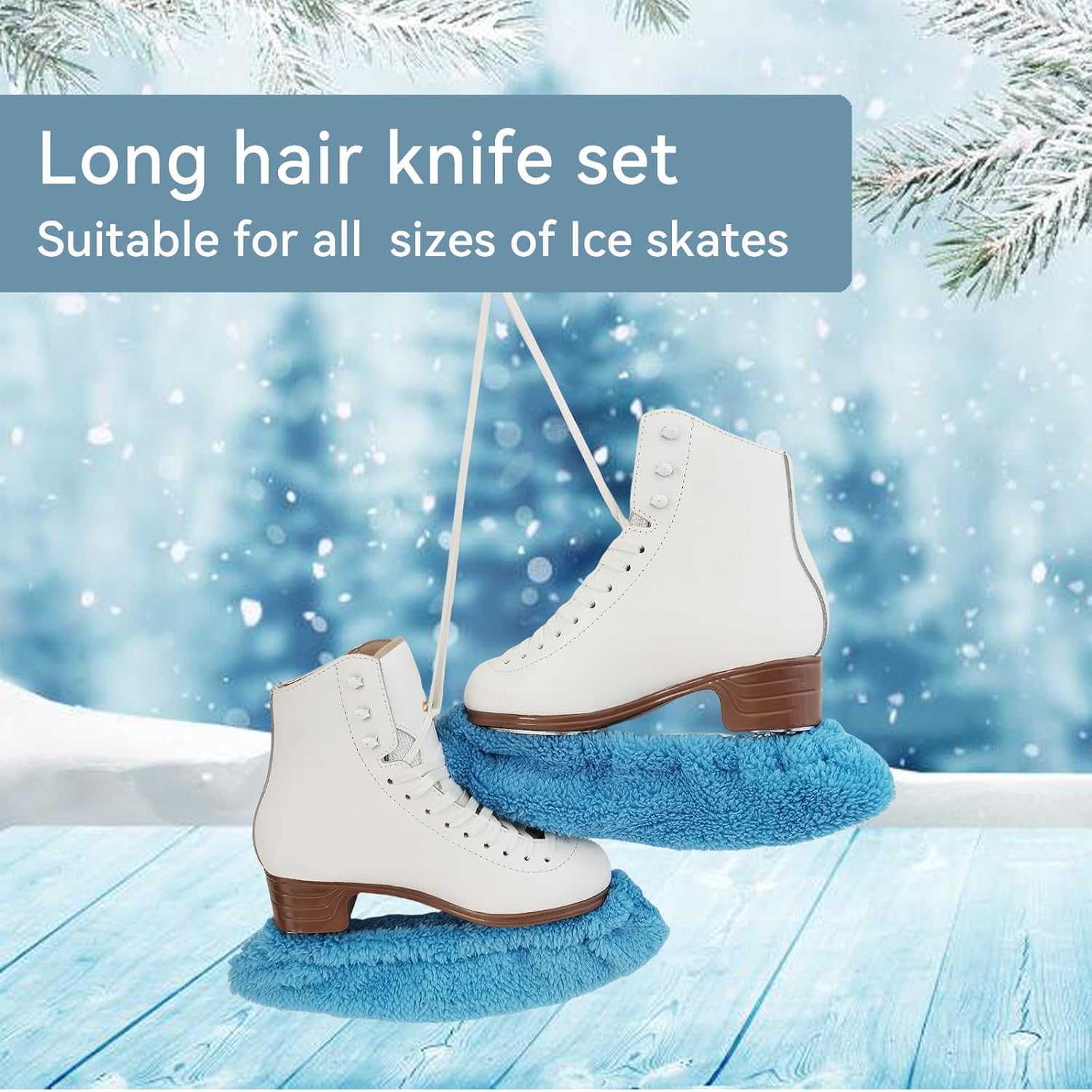 Girls Ice Skating Blade Covers for Figure Skates Long Fleece Skating Supplies Women