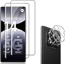 Wayneer Vetro Temperato per Xiaomi Redmi Note 14 Pro 5G / Poco X7 5G, [2+2 Pezzi] Vetro Protettivo Pellicola Fotocamera, Anti Graffio Durezza 9H Protezione Schermo Pellicola Protettiva