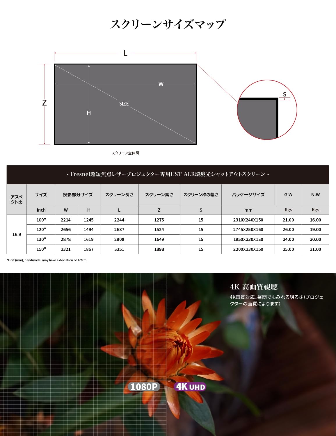 Amazon | プロジェクター 150インチスクリーン VIVIDSTORM SINCE 2004