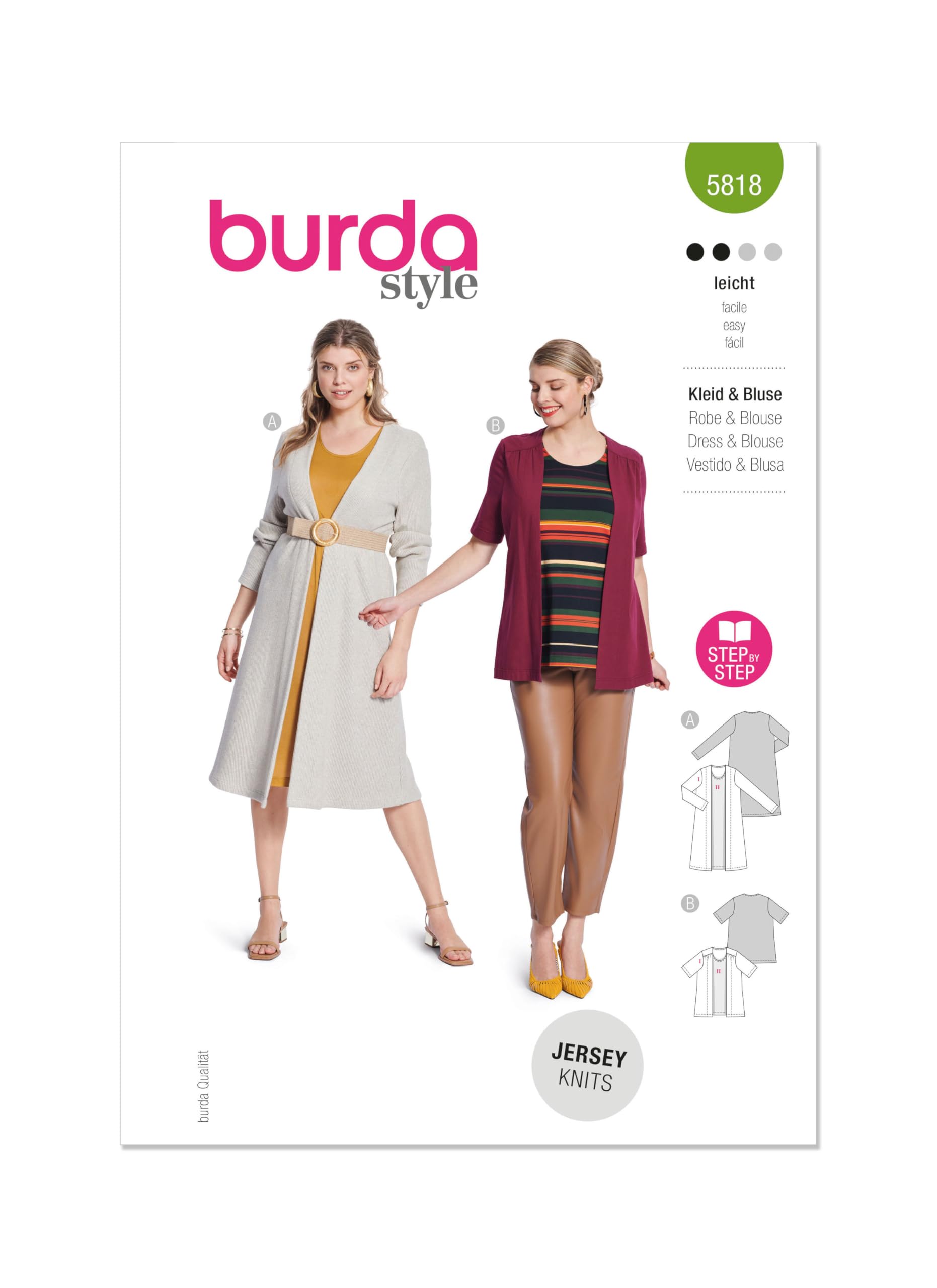Burda Easy SEWING PATTERN 5818 Plus Size Dress Or Top  18-28 Tracked Postage