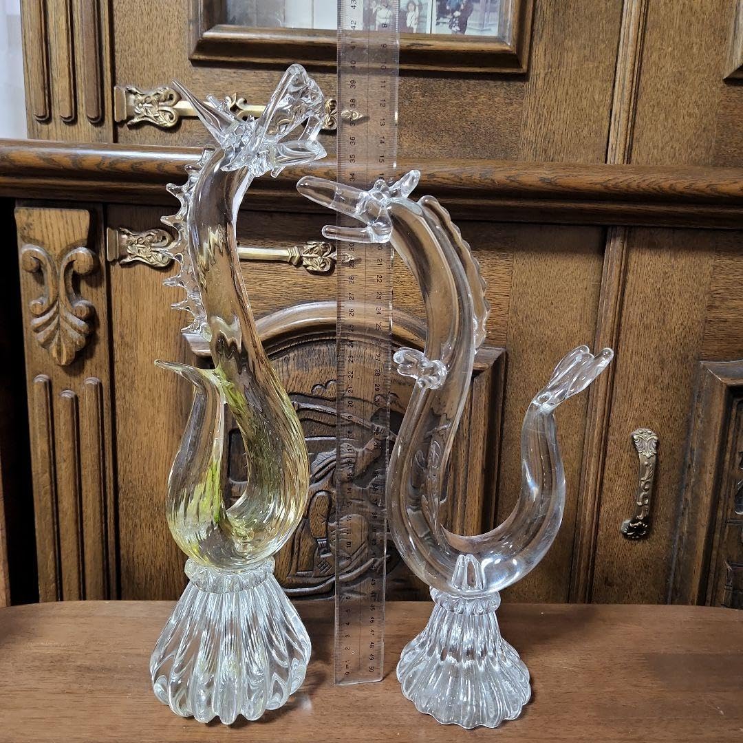 縁起物　ガラス　大きな龍の置き物　大きい方のみ　高さ４０cmくらい Amazon.co.jp: 縁起物 ガラス 大きな龍の置き物2個 高さ40cm