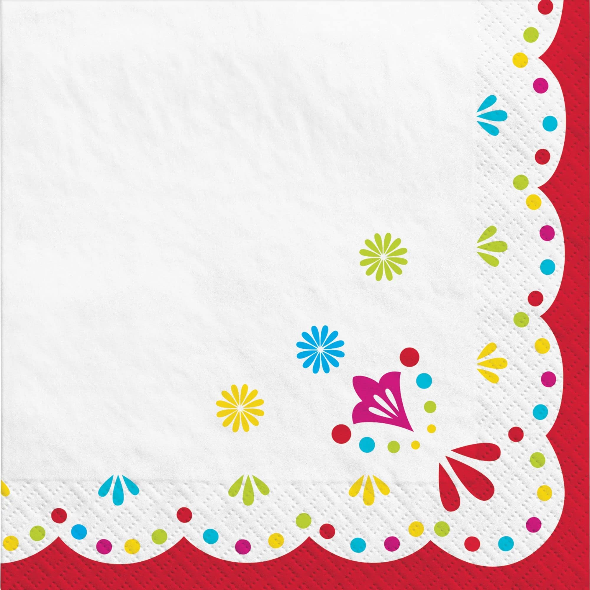 Serviettes de table en papier jetables multicolores Amscan Viva la Party 40 pcs