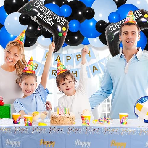 Royal Blue Black Balloon Garland Arch Kit - Royal Blue And Black Balloons Game Balloons Video Game Party Supplies For Boy Video Gaming Miner 18Th 20Th 30Th Birthday Graduation Retirement Party #TOP6