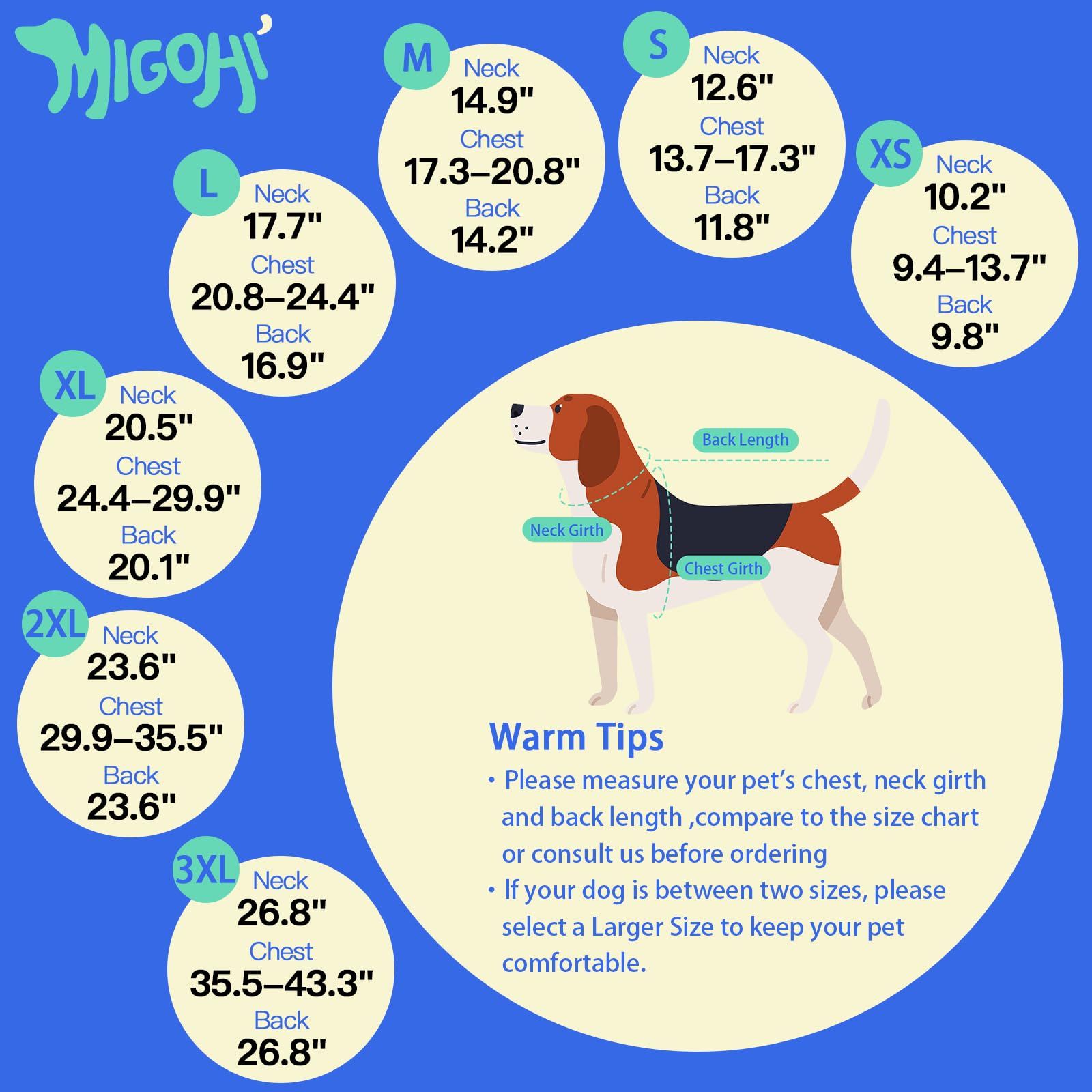 MIGOHI Thermo-Fleecejacke für große Hunde, regenfester Mantel für große Hunde, dicker Wintermantel, Schneejacke für Hunde, winddicht, für Jagd, Camping, windige kalte Tage, Dobermann, Deutsche Dogge
