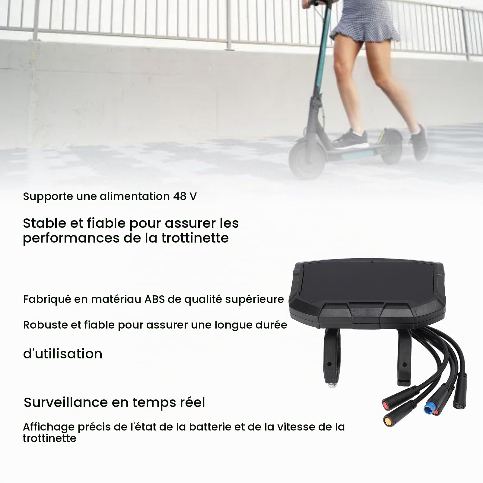 Dilwe Compteur D'Affichage de Scooter électrique, état Précis de la Batterie et Affichage de Vitesse, pour Les Scooters SmartGyro, Compatibles avec des Systèmes 48 V