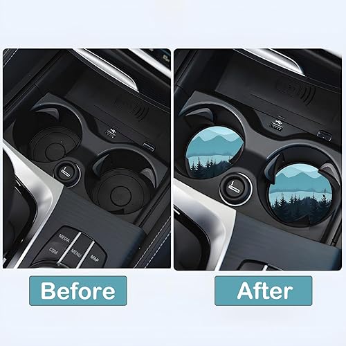 Miniatura 6 de Portavasos para automóvil, paquete de 2 Posavasos universales antideslizantes de 2.75 pulgadas, posavasos de goma para automóvil, accesorios de