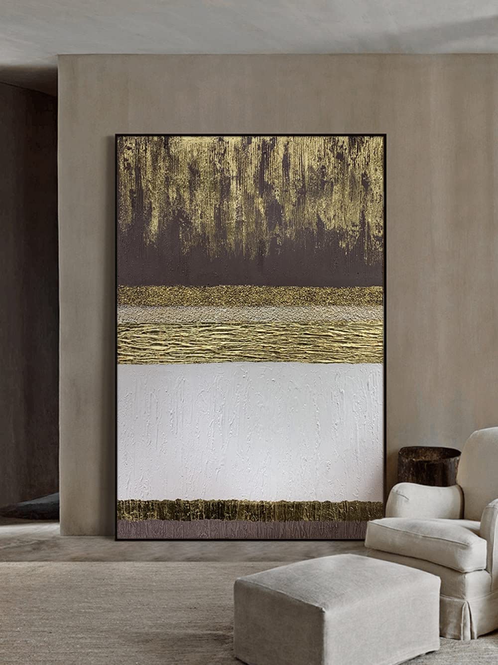 Peinture feuille d'or 3D : habillez vos grands murs vides de villa