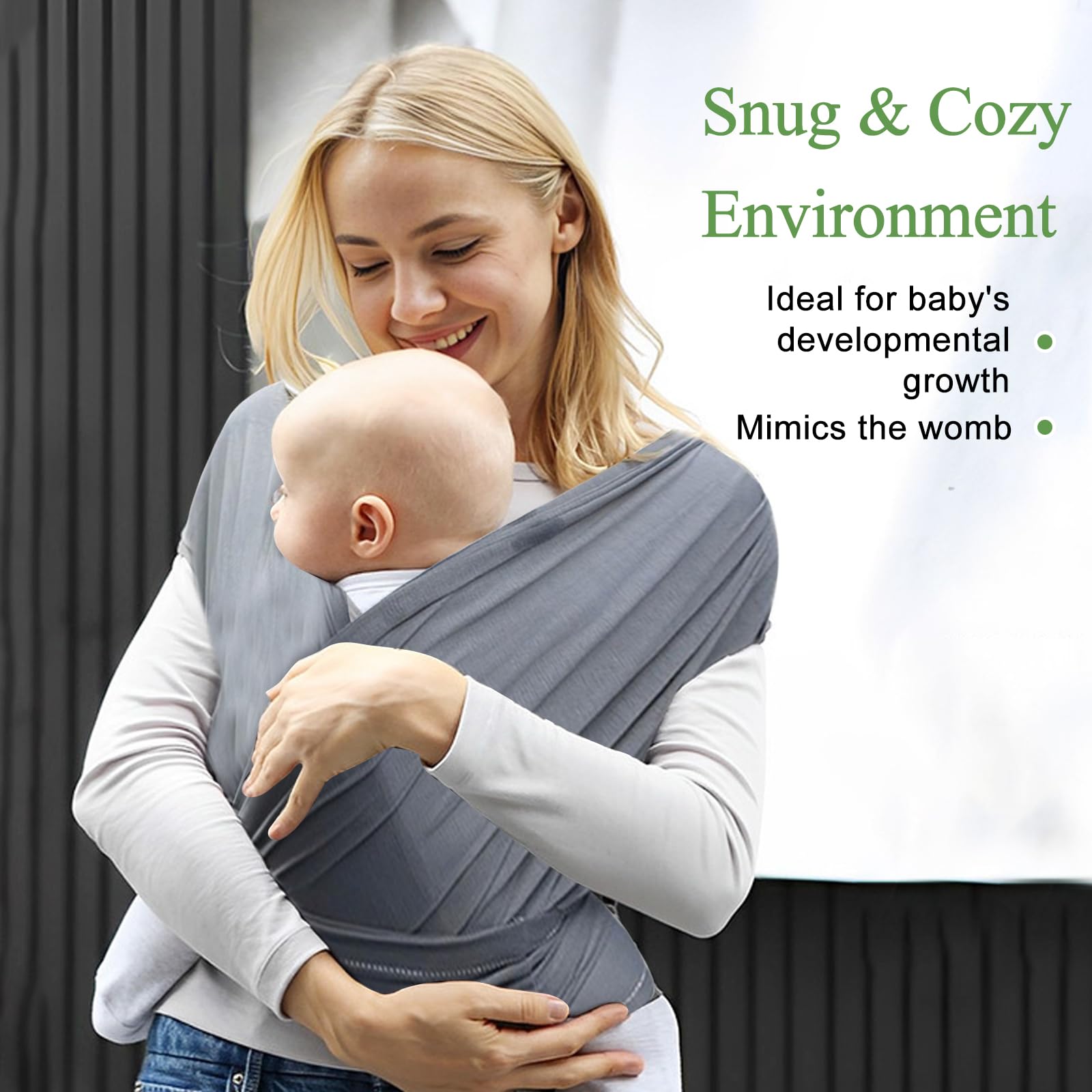 DAVBNM Baby Sling Wrap Newborn, Baby Wrap Carriers, Multi-Purpose Stretchy Newborn Sling Carrier - Image 2