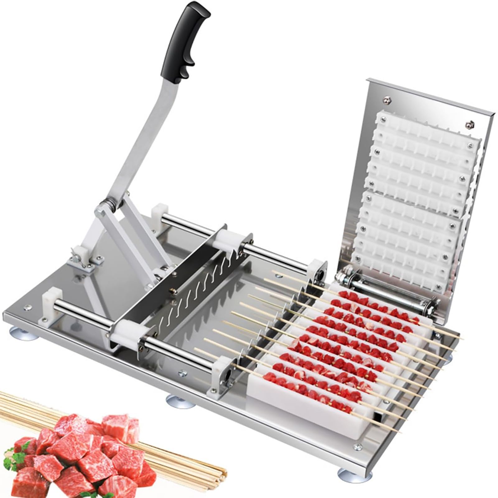 Machine à brochettes en acier inoxydable durable avec accessoires de découpe