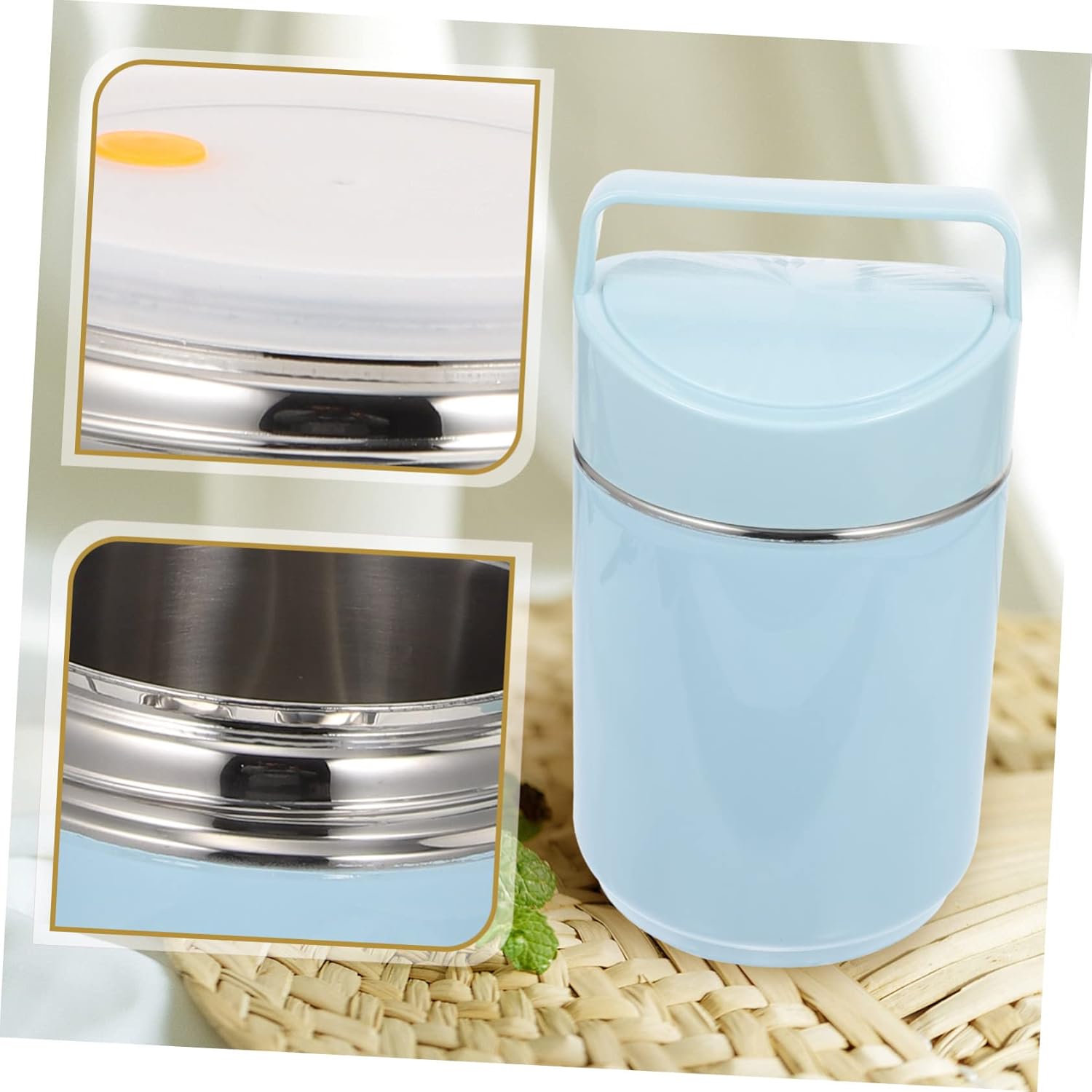 Three-layer Insulated Stainless Steel Lunch Container Portable Vacuum Pot for Adults Capacity Design for Outdoor Use for Hot Food