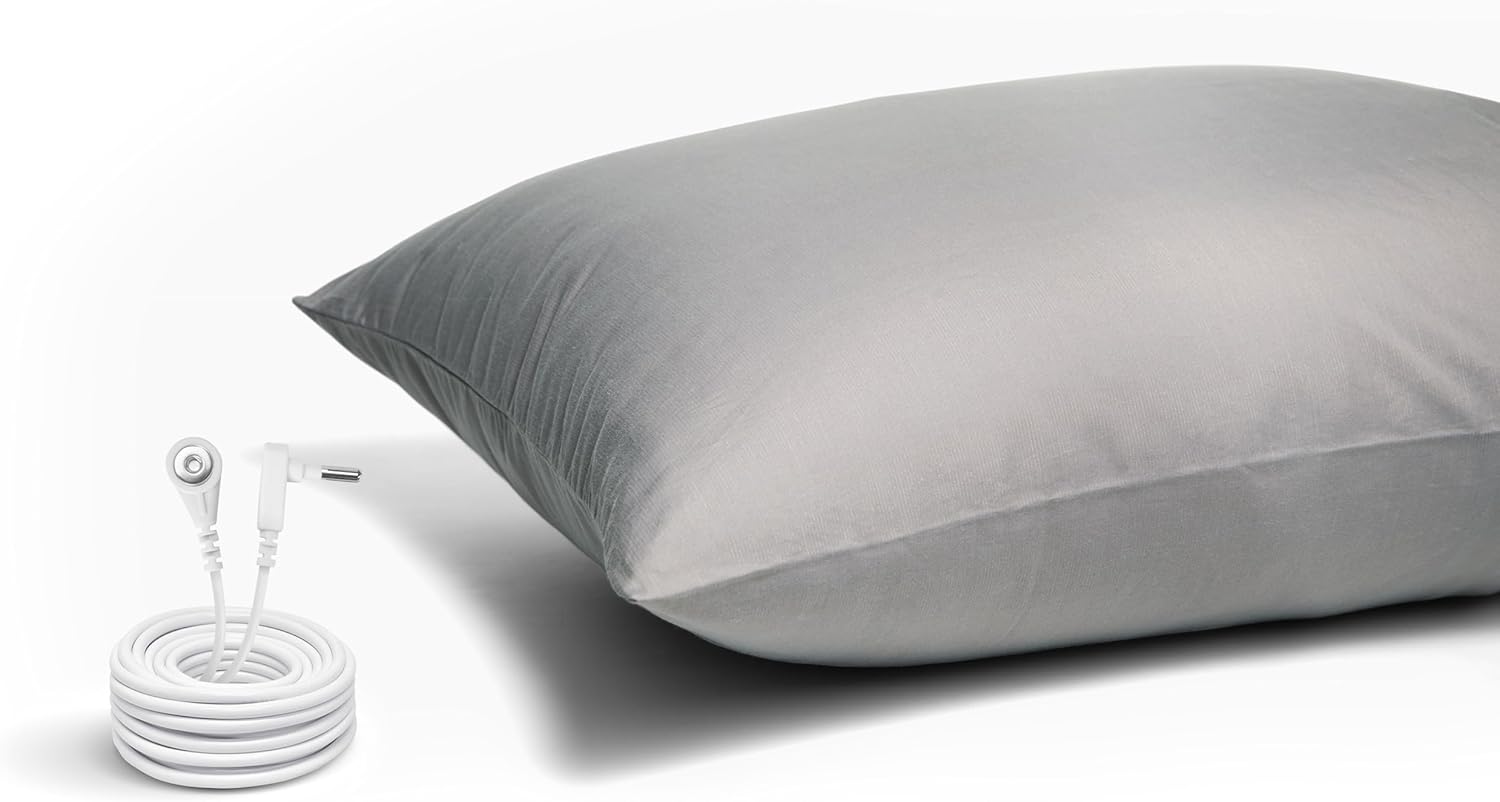 GroundLuxe Organic Grounding Pillowcase in Gray - Queen Size