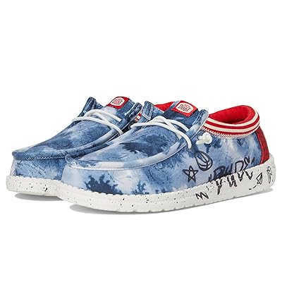 Hey Dude Kids Wally Varsity Jacket (Little Kid/Big Kid) Boys Shoes Navy/Red
