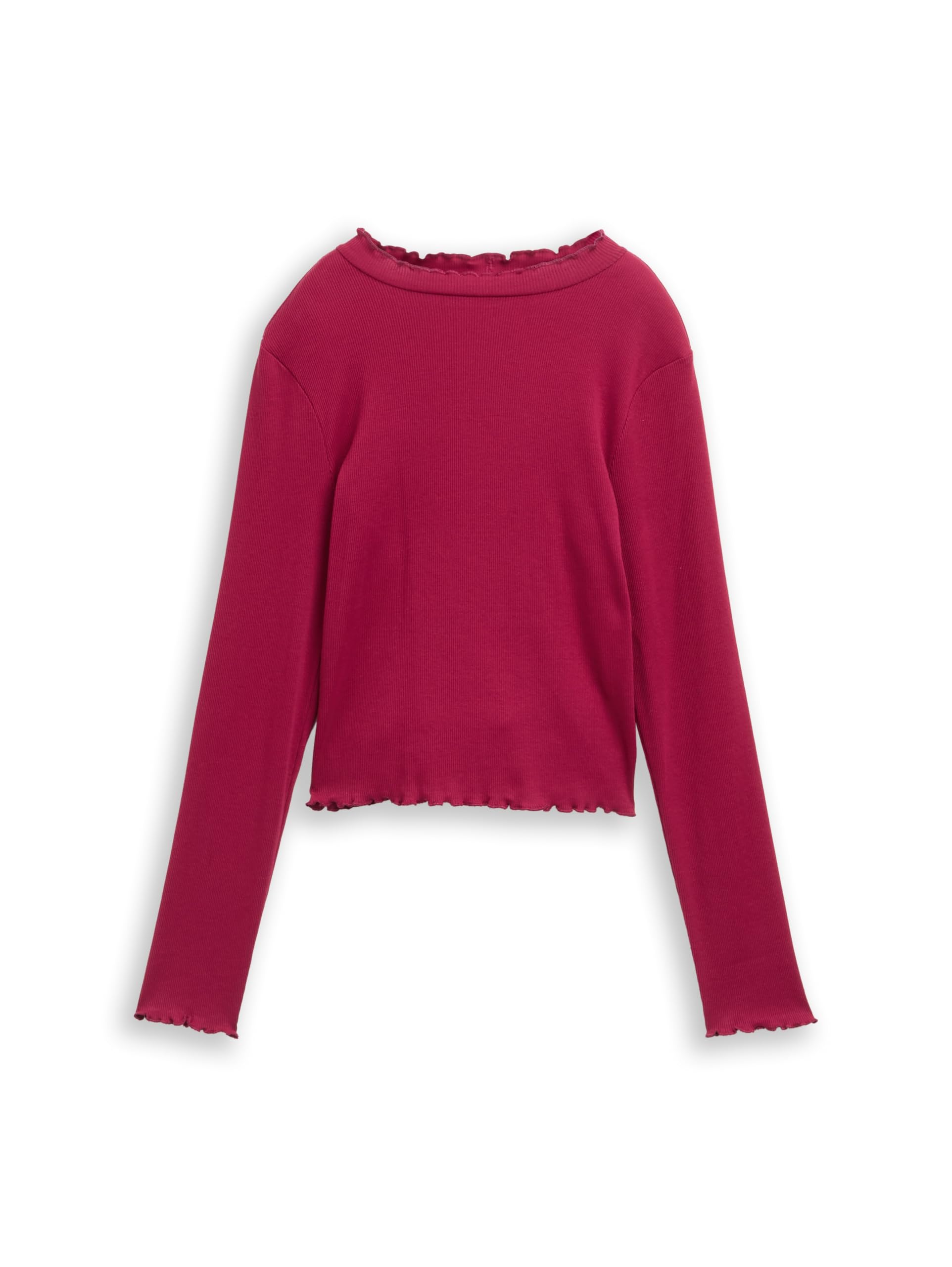 Tom Tailor Mädchen 1049414 Kinder Cropped Langarmshirt mit Rippstruktur (1er Pack)