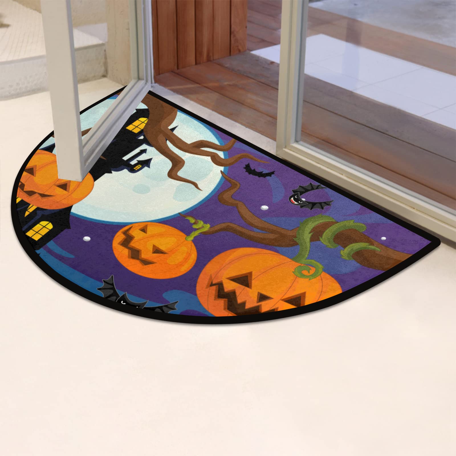 Halloween Fledermaus Fußmatte 80x40cm - Gothic Teppich Aus Kaschmirimitat