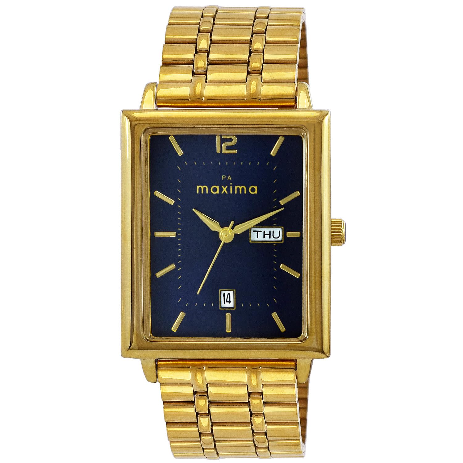 Maxima Stainless Steel Men Gold Gents Analogue Watch 67543Cmgy, Blue Dial, Gold Band (B0CTKF76K3) Amazon Price History, Amazon Price Tracker