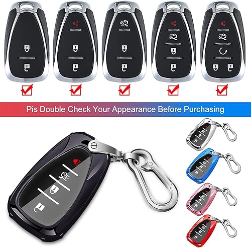 Miniatura 9 de QBUC Funda para llavero Chevrolet con llavero para Chevy Cruze Camaro Malibu Traverse Spark Equinox Sonic Volt Bolt Trax