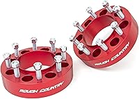 Rough Country 2" Hub Centric Wheel Spacers for Ford F-250/F-350 Super Duty 2003-2026 | 8x170mm Bolt Pattern, Anodized Red Pair