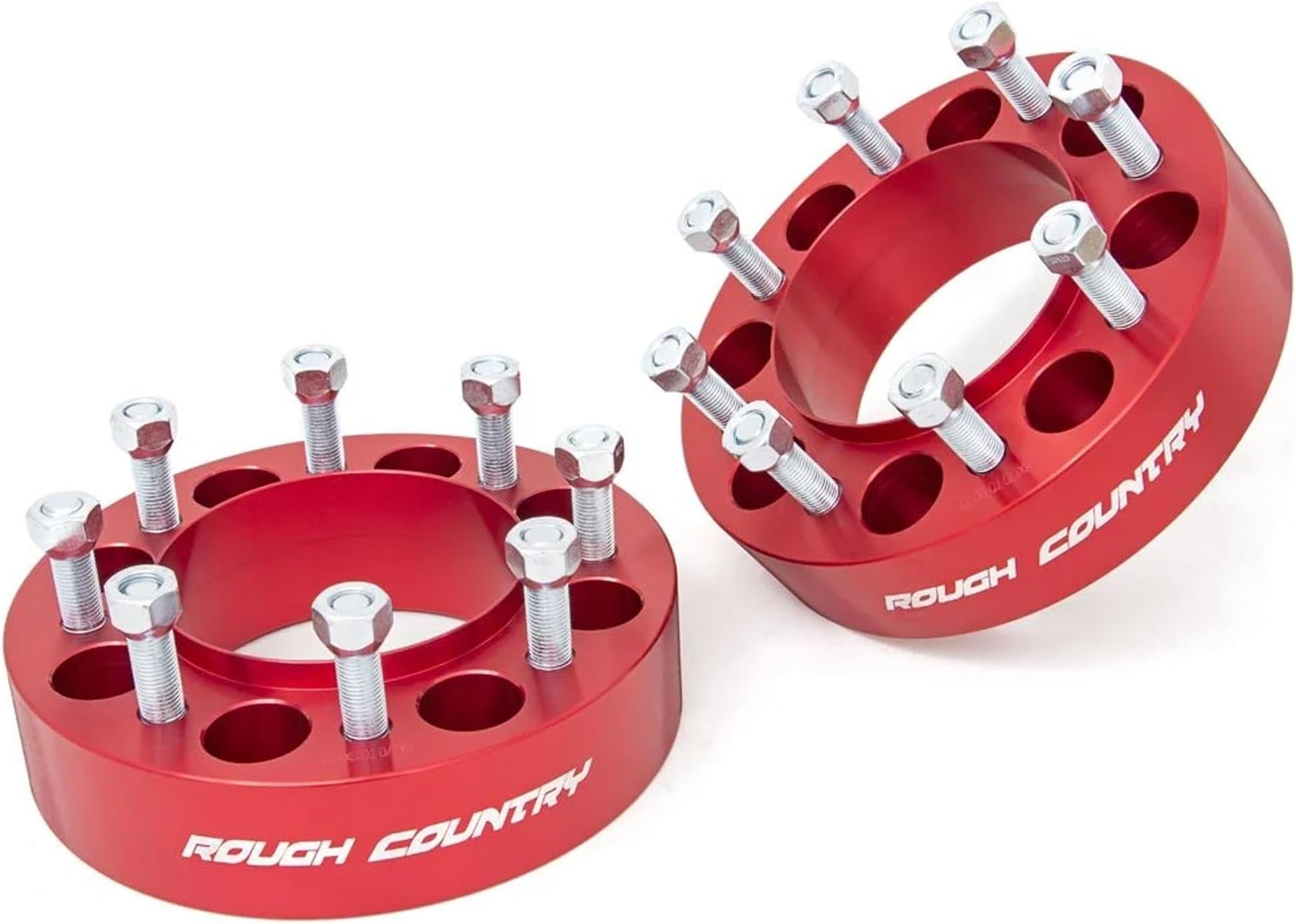 Rough Country 2" Wheel Spacers for Ford F-250/F-350 SuperDuty 4WD (2003-2026) - Fits 8x170mm Bolt Pattern, Anodized Red, 2 PCS