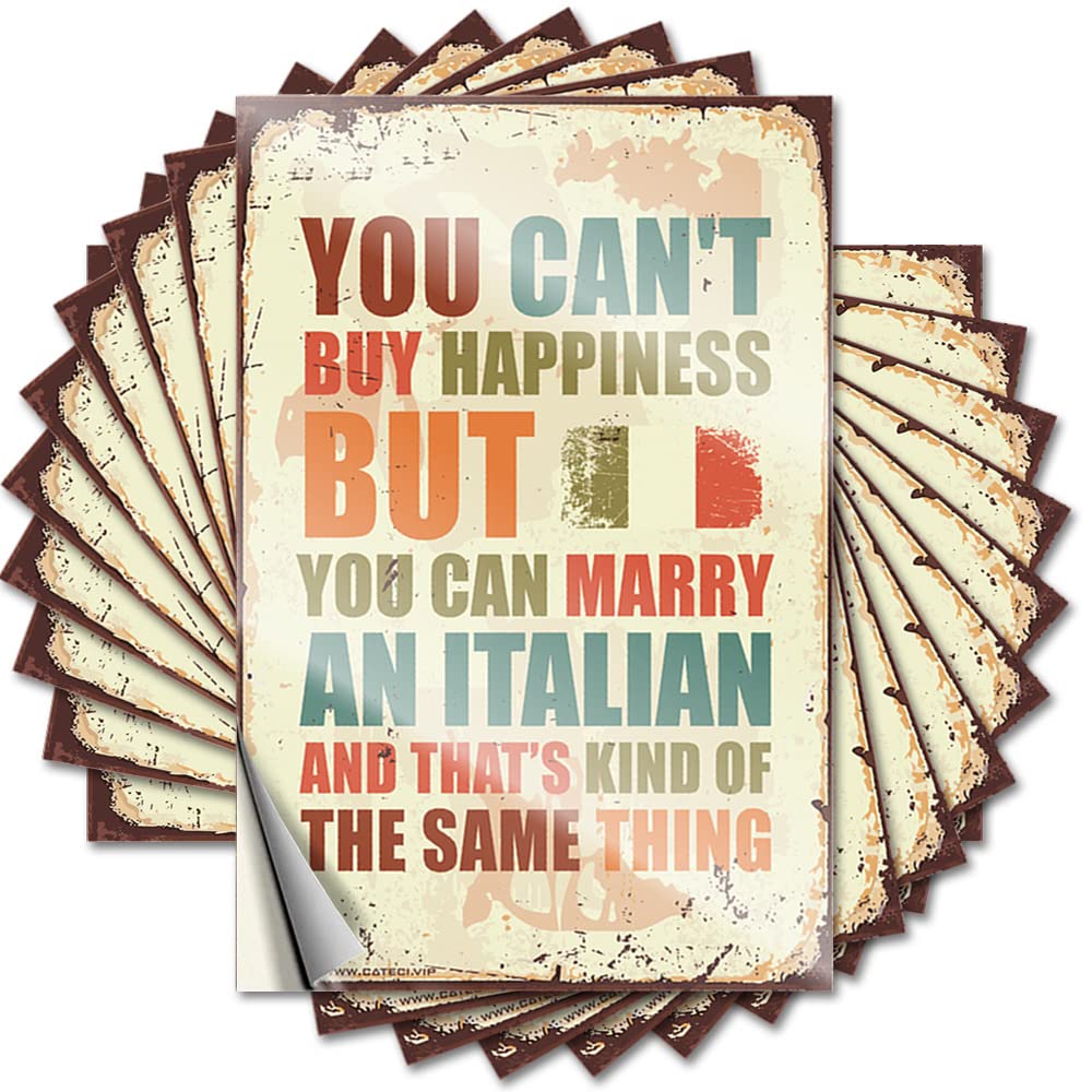 Sticker Feminist Stitch Room Decor Bumper You Can't Buy Happiness But You Can Marry A Italian - No Residue Decals for Motorcycle(8X12CM)