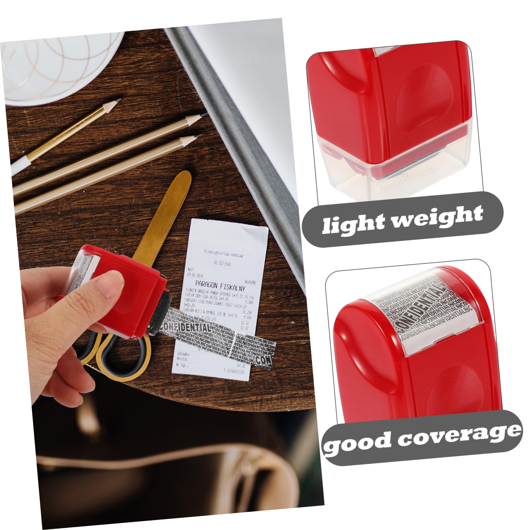 EXCEART 5stücke Multi-funktion Roller-stempel Für Datenschutz Tragbarer Stempel Zur Verdeckung Von Adressen Und Persönlichen Informationen Für Pakete Und Briefe Lebhaftem Rot