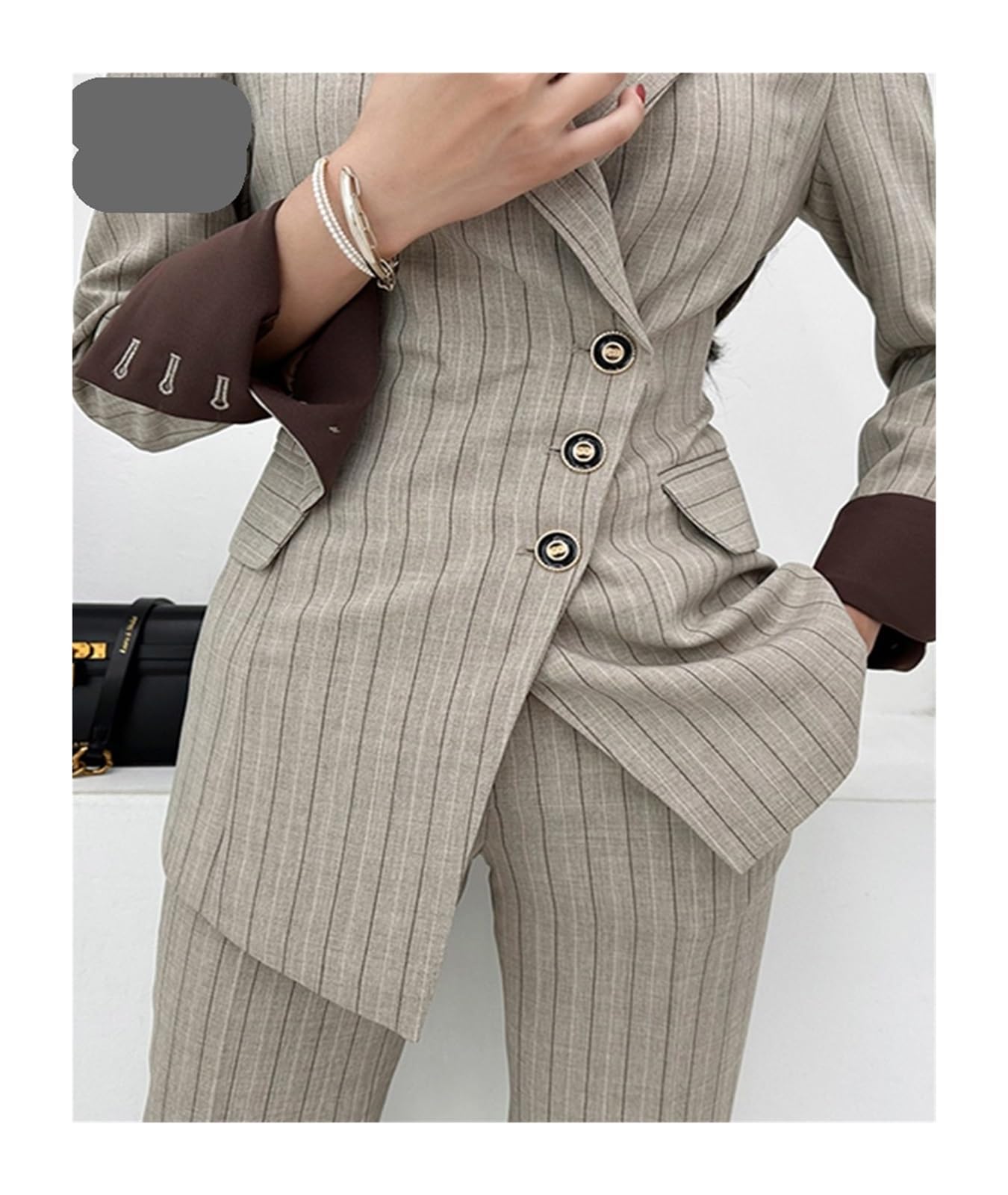 Conjunto Formal de Dos Piezas Autumn Winner, Elegante Traje Manga Larga, Chaqueta y pantalón, Trajes Casuales for Mujer para Negocios, Trabajo, Oficina, Formal