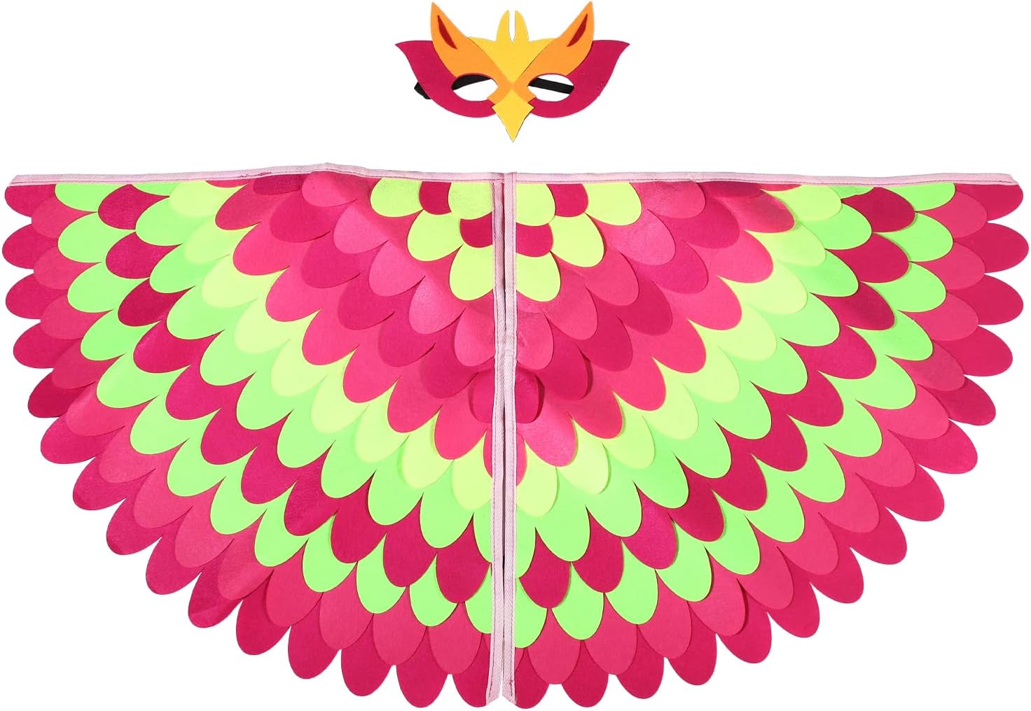 MYHJL 38 Pulgadas Búho Pavo Real Alas Pájaro Fieltro Disfraz Pájaro Chal Fieltro Capa con Máscara Fiesta Cosplay Disfraz para Niños (D1)