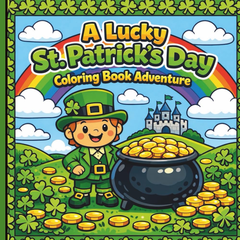 A Lucky St. Patrick's Day Coloring Book Adventure!: St. Patrick's Day Coloring Book for Kids: 30+ Lucky Leprechauns, Rainbows, Pots of Gold, and Magical Irish Adventures