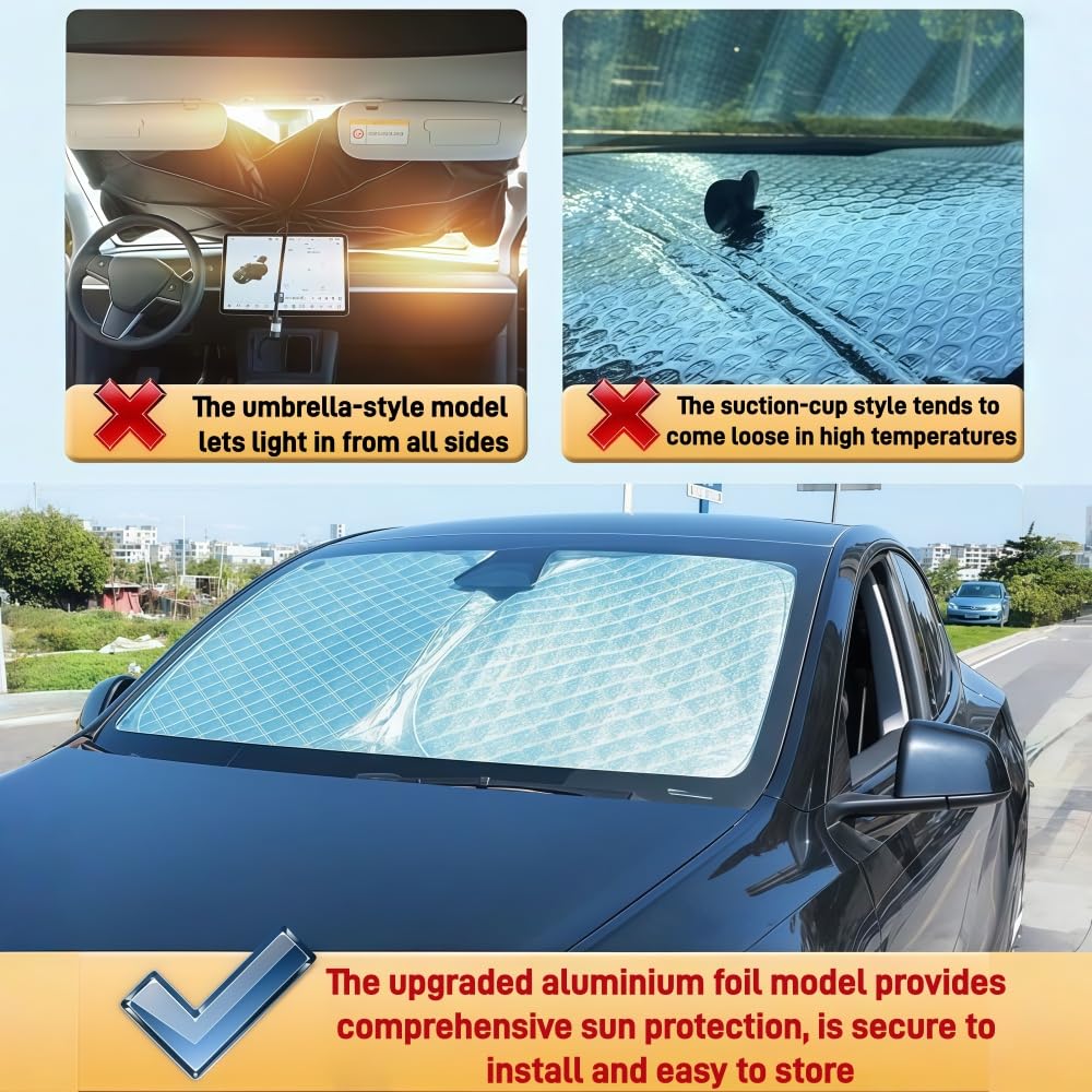 Parasole Auto per Ford Tourneo Courier EV 2024 2025 2026,Parasole Auto Parabrezza Interno,Copriparabrezza dal Sole,Schermo Anti-UV per Automobile,Telo Proteggi Cruscotto,140x80 Cm