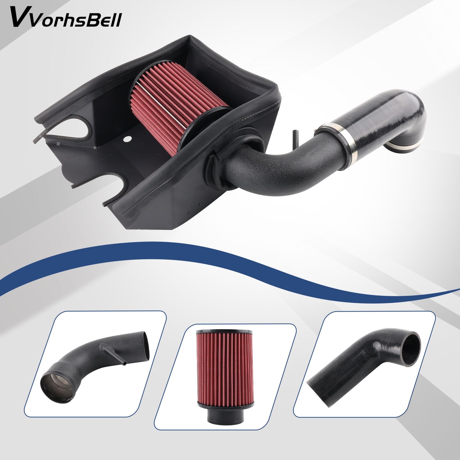 Kit di aspirazione aria fredda compatibile con motori Audi A3 Q2 Q3 VW Golf MK7 1.4L EA211 Sistema di aspirazione dell'aria ad alte prestazioni con scudo termico