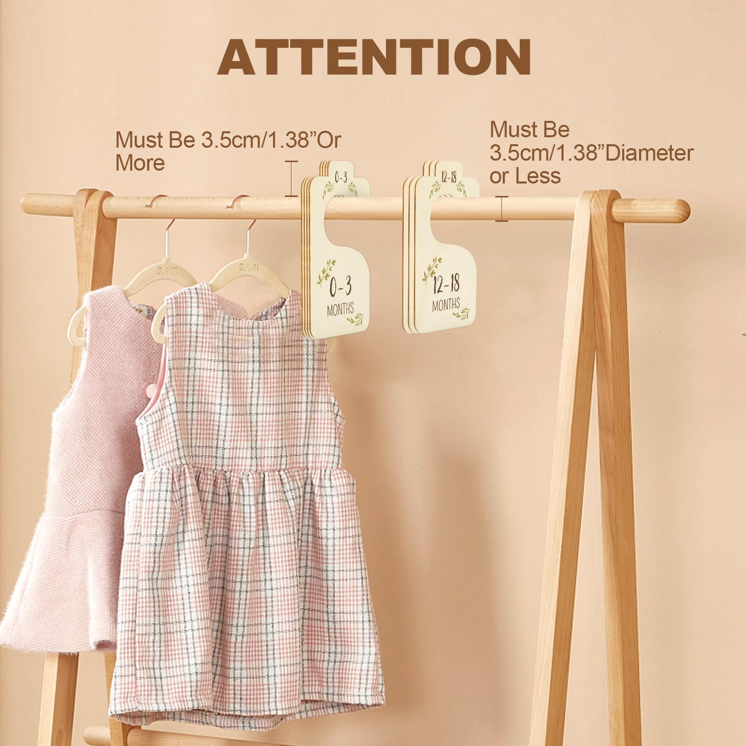 Baby Closet Dividers for Baby Clothes Organizer, Set of 8 Double-Sided Organizers from Newborn to 24 Months, Nursery Decor Hanger Dividers to Easily Organize Your Baby Girl or Boy's Room