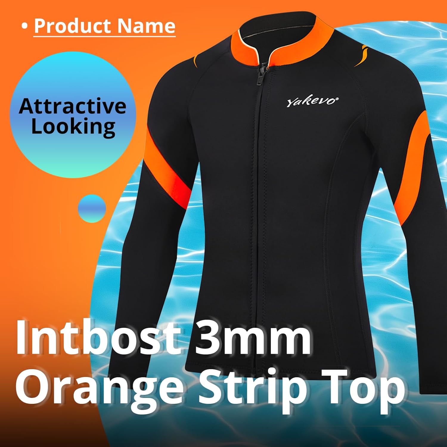 Wetsuit Top Men,2mm Mens Wetsuit Top 3mm Long Sleeve Wetsuit Jacket Men Front Zip Warm Wets Suit Jackets for Men Stretch Mens Wetsuit Top - Image 2