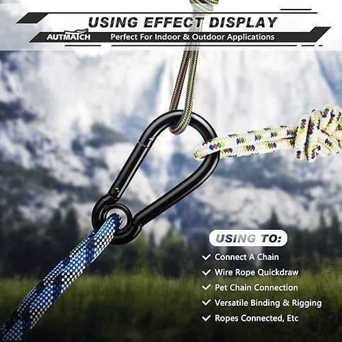 Miniatura 49 de AUTMATCH Clips de mosquetón, 3 pulgadas, gancho de resorte caribeño, hebilla resistente, mosquetones de bloqueo de cadena, eslabones rápidos