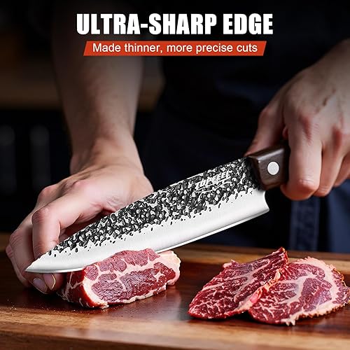 Miniatura 3 de Cuchillo de chef 3 piezas, juego de cuchillos japoneses de acero inoxidable forjado a mano de alto carbono, juegos de cuchillos de cocina