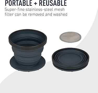 Sea to Summit X-Brew Collapsible Camping Coffee Dripper with Reusable Steel Filter