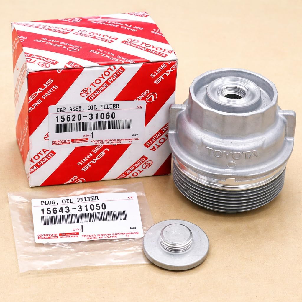 Genuine Oil Filter Cap Assembly, Compatible with Toyota Models, 1562031060 + 1564331050