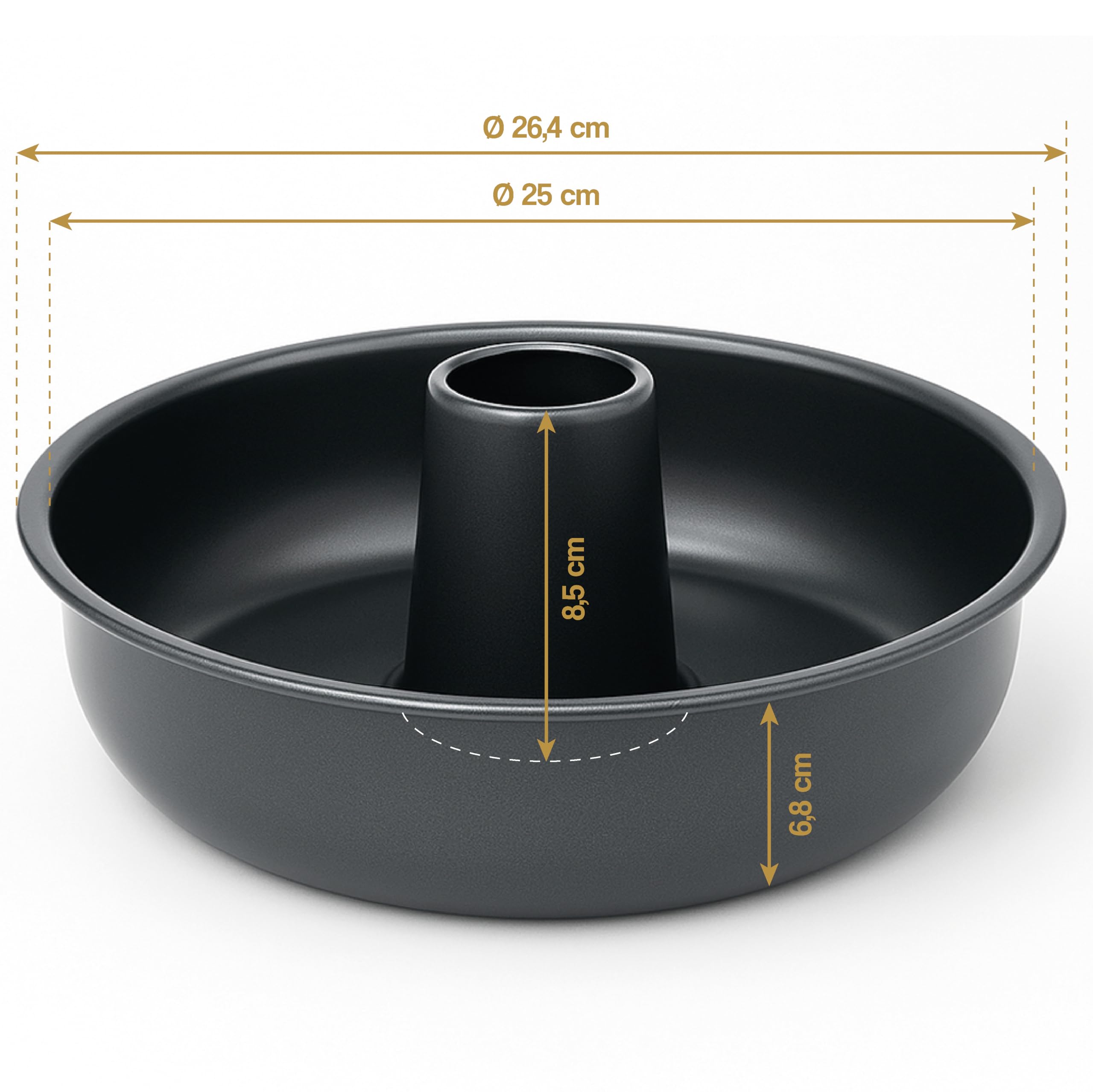 Stampo Ciambella Antiaderente 25cm - Teglia Per Ciambellone In Acciaio - Foto 11