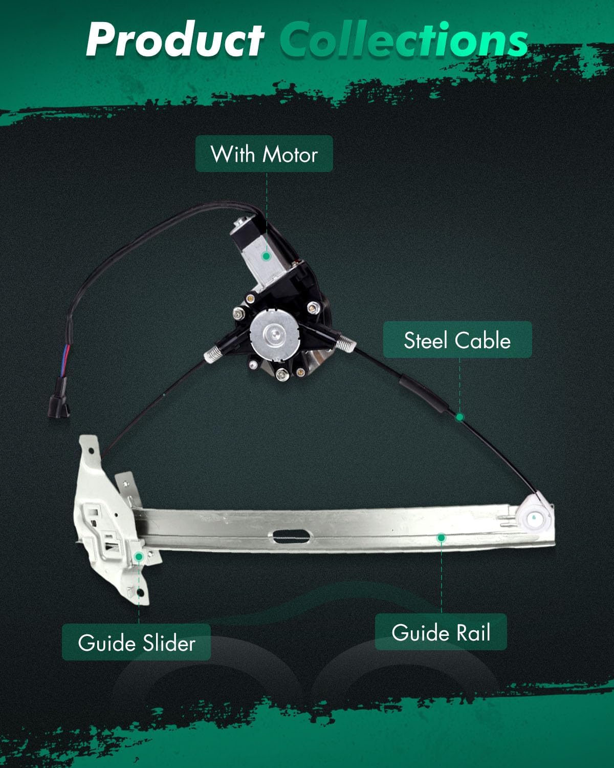 SCITOO 748-172 10338555 748172 22894021 25890045 Front Driver Side Window Regulator W/Motor Compatible for Chevrolet Impala 2006-2011