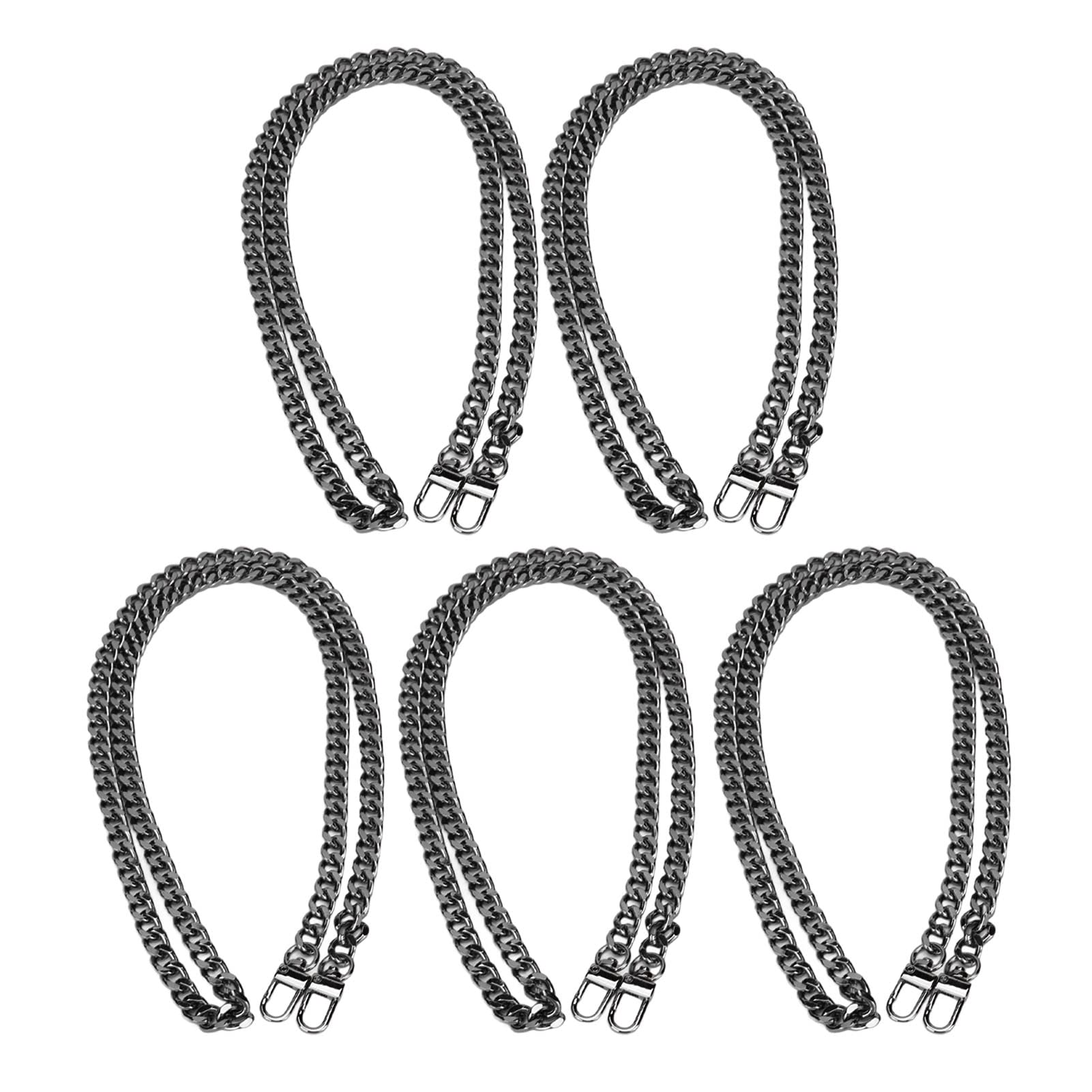 Catene di gioielli in metallo, ferro, antiruggine, fai da te, collane, braccialetti, cavigliere, forniture per la produzione di 5 pezzi, eleganti e durevoli, multiuso, per (Argento Nero)