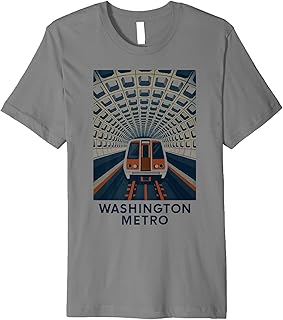 Washington DC Metro Subway Retro Transit City Artwork Premium T-Shirt