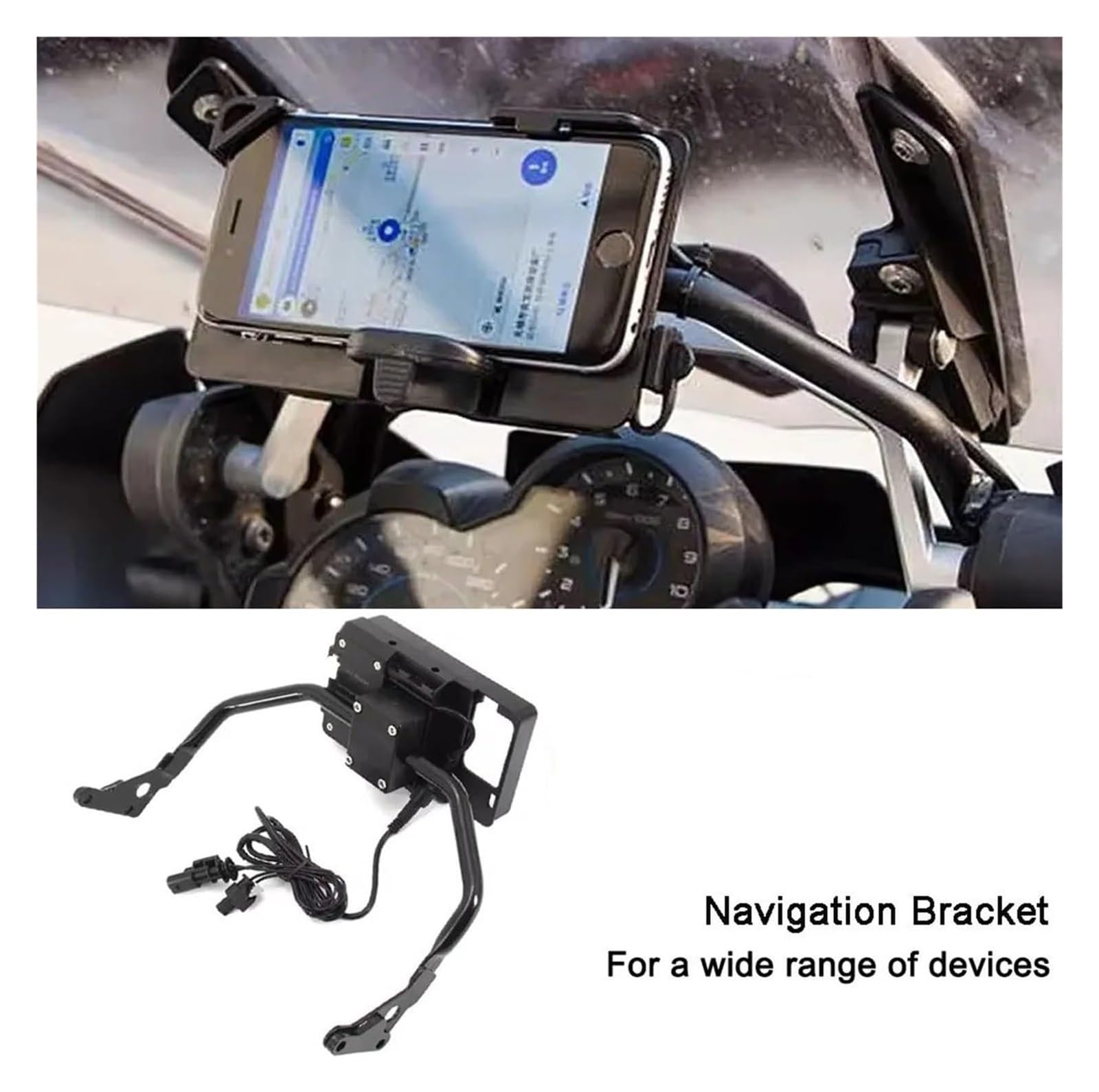 Navegación Navegación GPS para BMW para R1200GS para R1250GS para Adventure R 1200 1250 GS Soporte De Manillar Navegación para Motocicleta Teléfono 12 Mm GPS(Navigation Bracket)