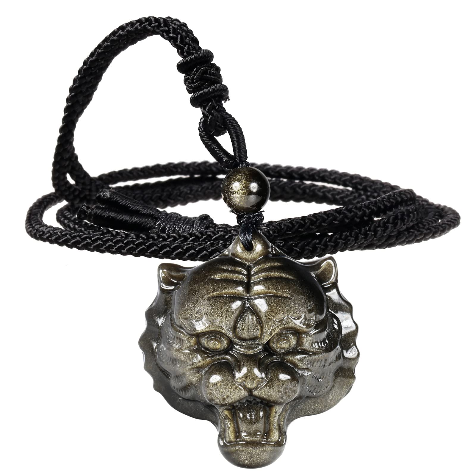 mookaitedecorNatural Healing Crystal Pendant Necklace Lucky Charm for Men Women, Semi Precious Stone Quartz Reiki Amulet Necklace for Protection and Wealth Spiritual Jewellery Gifts