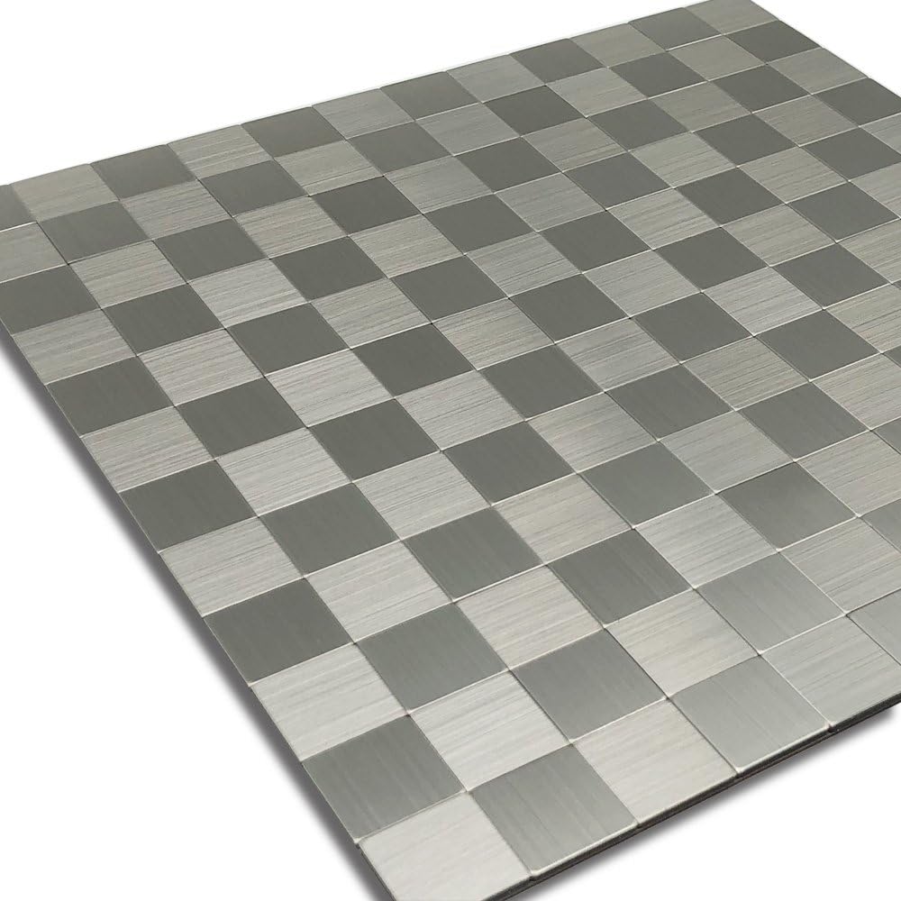 Royllent,Peel and Stick Tile for Kitchen, Stick on Tiles Backsplash,Aluminium Mosaic Tile for accent glossy wall,Furniture Decoration,1 sq.ft. (01)